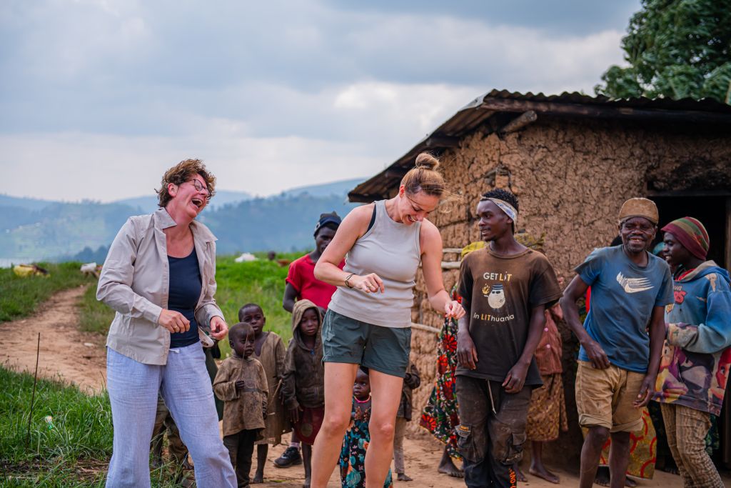 My guests enjoying a traditional dance in Kabale