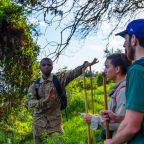 On a mountain gorilla briefing in Mgahinga national park