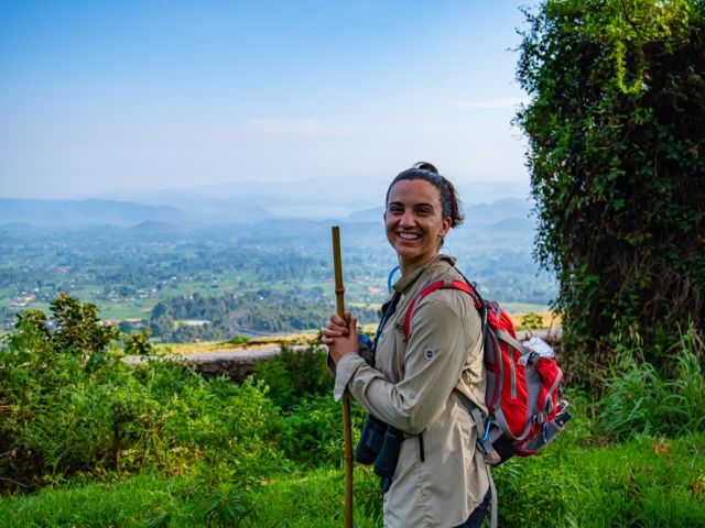 Community tourism experiences with Hillary, a local in Uganda around lake Bunyonyi